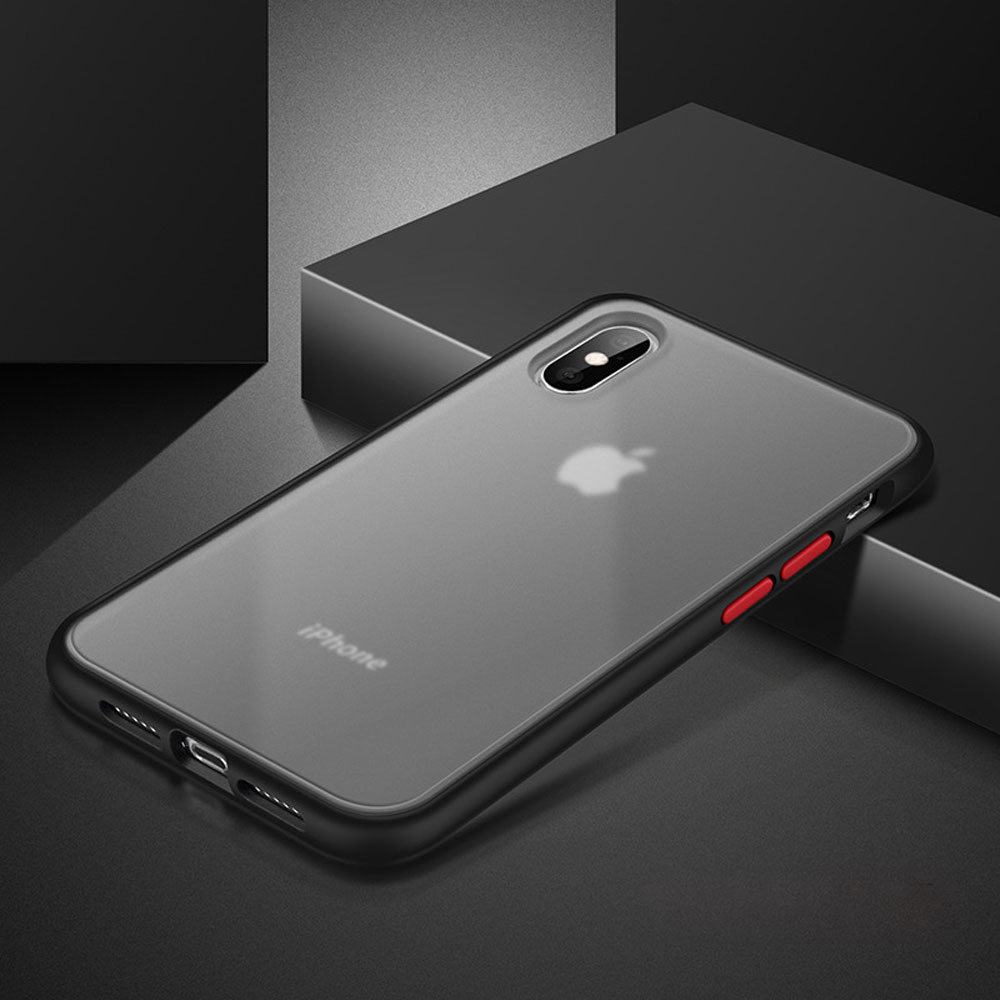 iPHONE XR Slim Matte Hybrid Bumper Case (Black Black)